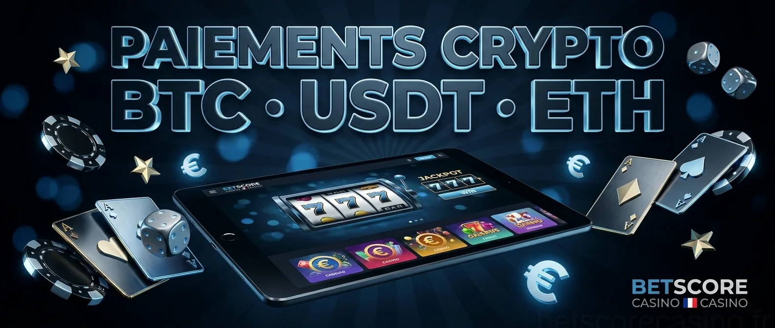 Paiements CryptoBTC · USDT · ETH